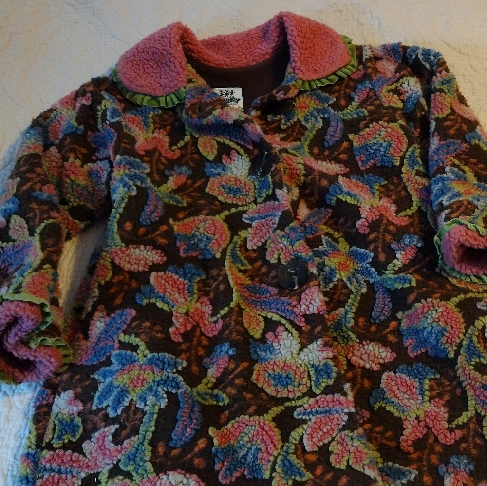 Corky's Floral Fleece Coat Size 7